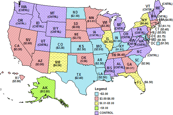 Specific Excise Tax Per Gallon on Distilled Spirits as of January 1, 2012