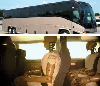 image of motorcoach and crash dummies