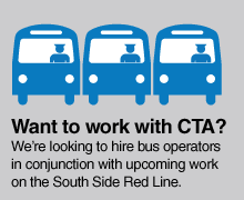 Want to work with CTA? We're looking to hire part-time bus operators, as related to upcoming work on the South Side Red Line.