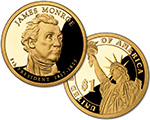 2008 James Monroe Presidential $1 Proof Coin
