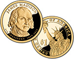 2007 James Madison Presidential $1 Proof Coin