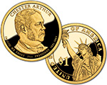 2012 Chester Arthur Presidential $1 Proof Coin