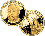 2012 Benjamin Harrison Presidential $1 Proof Coin