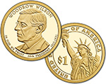 2013 Presidential $1 Proof Coin: Woodrow Wilson