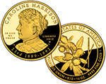 2012 Caroline Harrison Gold Proof Coin