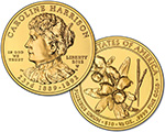 2012 Caroline Harrison Gold Uncirculated Coin