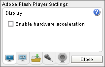 Image showing how to disable hardware acceleration in Adobe Flash player