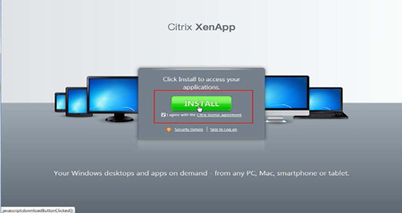  Citrix XenApp "Install" selected