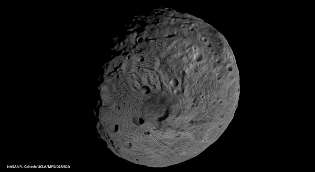 Image of asteroid Vesta taken by NASA's Dawn spacecraft from low altitude mapping orbit, or LAMO