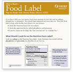 Tips for People with Chronic Kidney Disease – Food Label Reading (Fact Sheet)