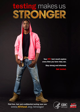 Poster of African American male in a pink hoodie facing forward