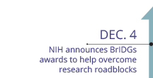 December 4, NIH announces BrIDGs awards to help overcome research roadblocks