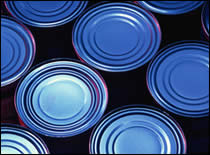 Photo of cans of food.