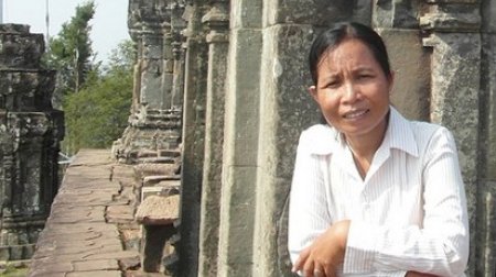 Cheam Phally oversees the multi-year project to preserve the 10th-century Khmer temple of Phnom Bakheng at Angkor.