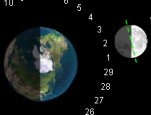 Simulated images of the phases of the moon.