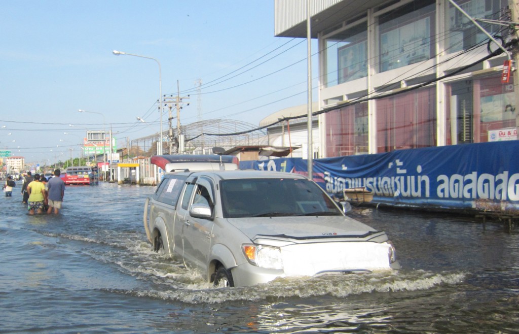 car in water