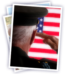military service member saluting american flag