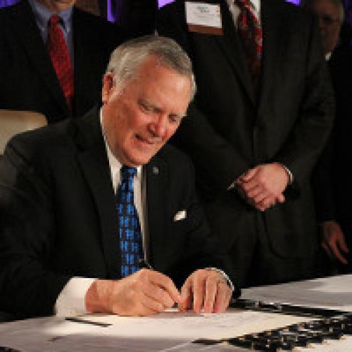 Governor Nathan Deal Signs the Hospital Medicaid Financing Program Act on February 13, 2013.