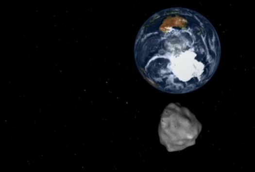 An animation of Asteroid 2012 DA14 