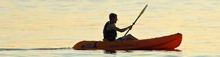 man canoeing