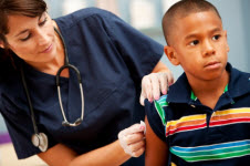 Boy receives vaccine