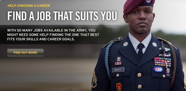 Find a job that suits you. With so many jobs available in the Army, you might need some help finding the one that best fits your skills and career goals.