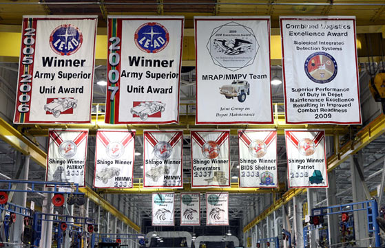 Letterkenny Army Depot photo of awarded banners