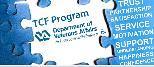 The words 'TCF Program' on top of VA loga and EOE statment.