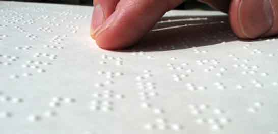 User reading braille