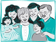 illustration of a family portrait