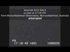 Approach of Asteroid 2012 DA14 as Seen by Murrumbateman Observatory