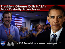 President Calls NASA's Mars Rover Team