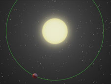 This animation illustrates an unexpected warm spot on the surface of a gaseous exoplanet.