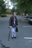 Woman with a cane. - Click to enlarge in new window.