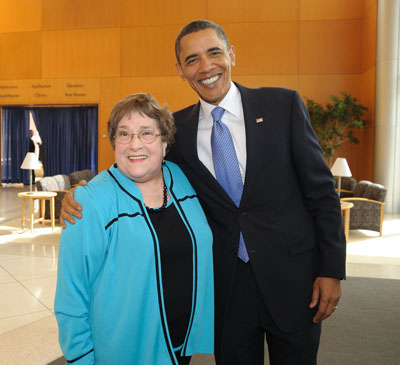 Photo of President Obama with Susan Butler