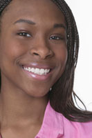 African American girl smiling.