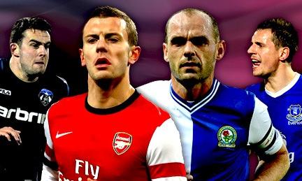 Jose Baxter, Jack Wilshere, Danny Murphy, Phil Jagielka