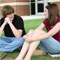 High School Students Talking Outside