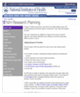 National Institutes of Health (NIH) Research Planning