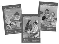Photographs of covers of the National Digestive Diseases Information Clearinghouse booklets about hepatitis A,  hepatitis B, and liver transplantation