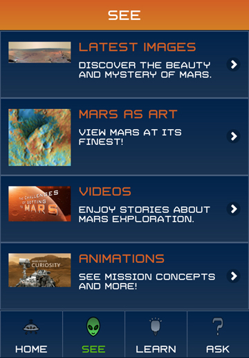 NASA's Be A Martian Mobile App