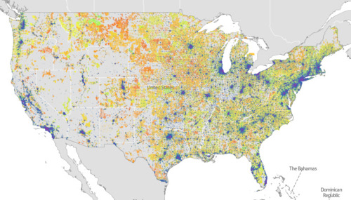 Map showing broadband access across the United States