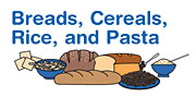 Graphic image of breads, cereals, rice, and pasta