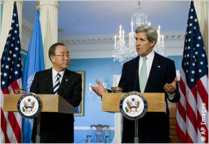 Kerry, Ban Ki-moon Discuss North Korea, Syria, Iran