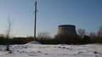 Cooling tower close to the Chernobyl nuclear power plant