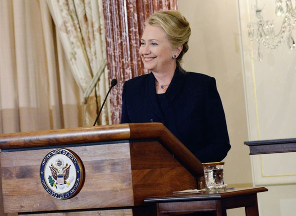 Date: 11/28/2012 Description: Secretary Clinton standing at a podium. - State Dept Image