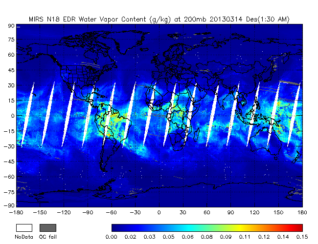 200mb Water Vapor from NOAA-18, Descending Orbit