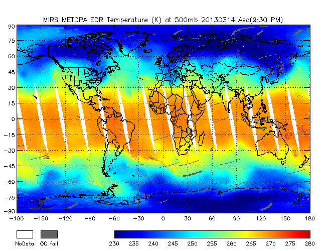 500mb Temperature from METOP-A, Ascending Orbit