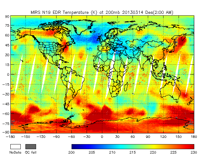 200mb Temperature from NOAA-19, Descending Orbit