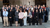 Group photo of CRTP fellows and administrators outside Pfizer building